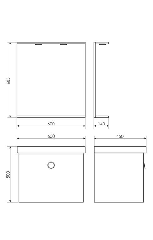 Comforty Зеркало К-60 Белый глянец 00003120320CF