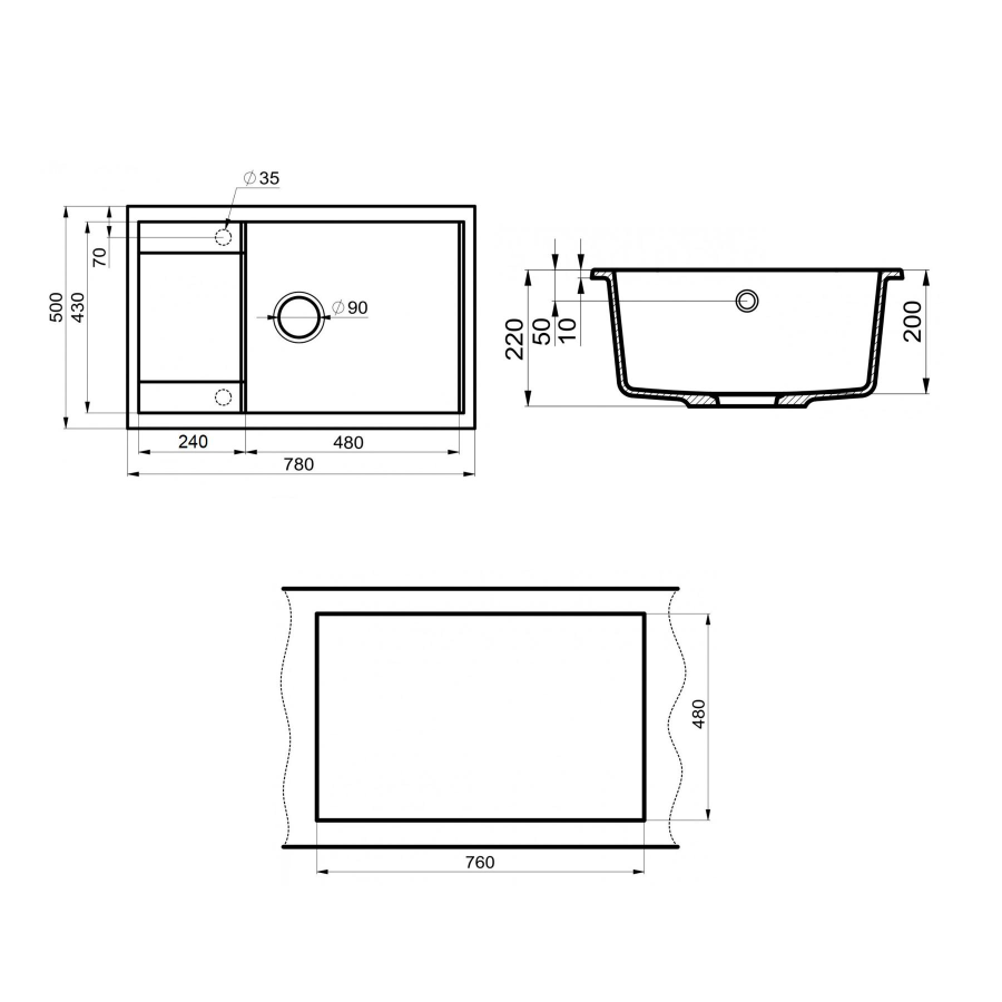 Point Велета 78 мойка кухонная серая PN3002AL