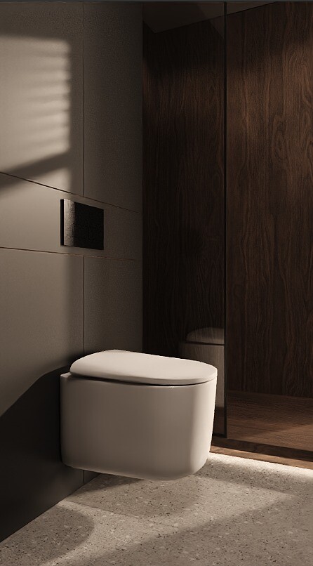 Унитаз подвесной Boheme Flow Белый глянец c крышкой, Торнадо 969-SET-W