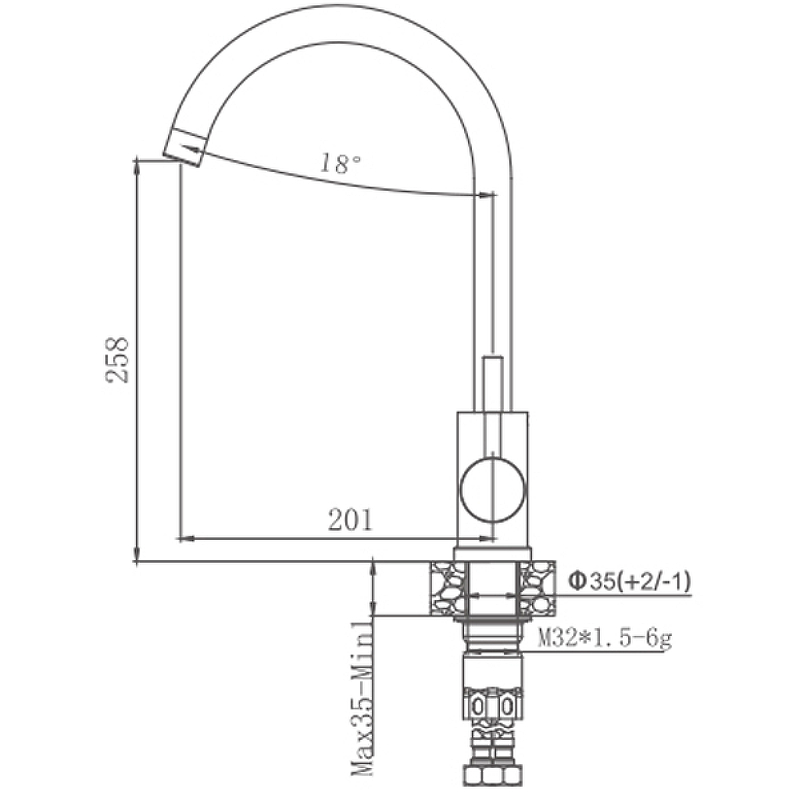 Haiba смеситель для кухни HB71304-3