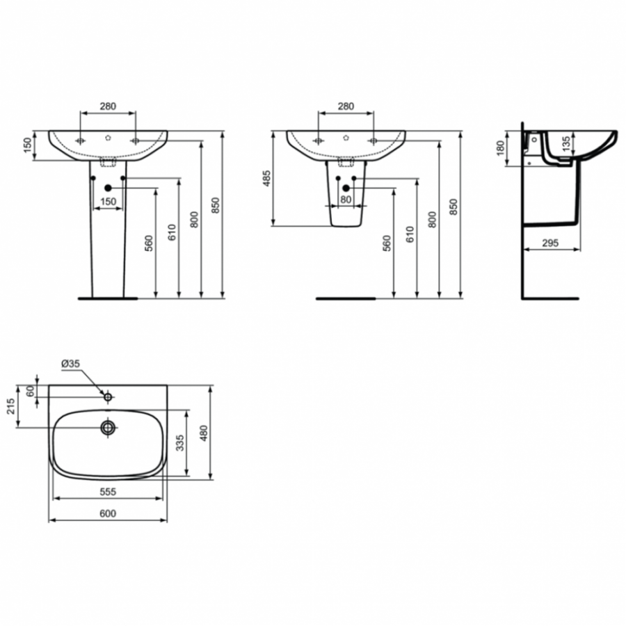 Ideal Standard раковина 60 см T470501