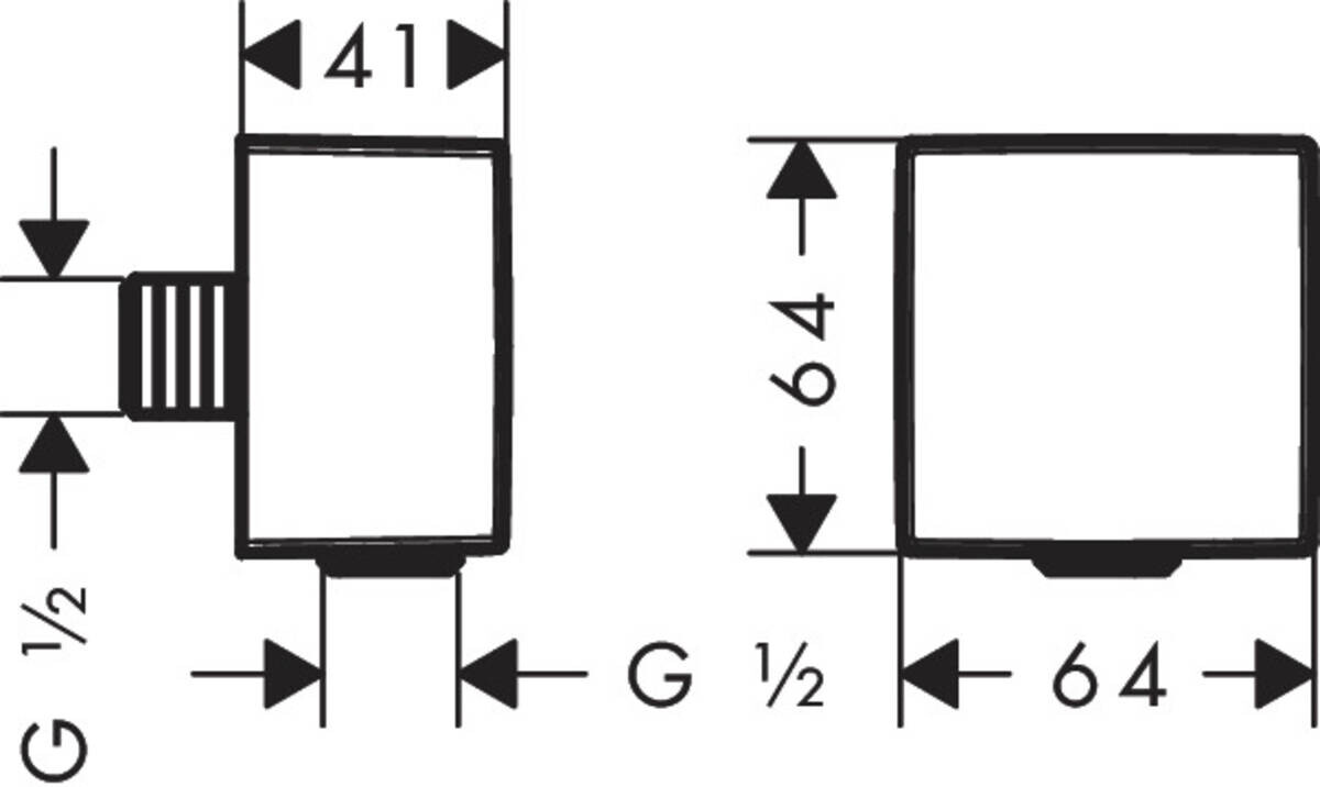 Hansgrohe Fixfit Square шланговое подсоединение с клапаном обратного тока белый матовый 26455700