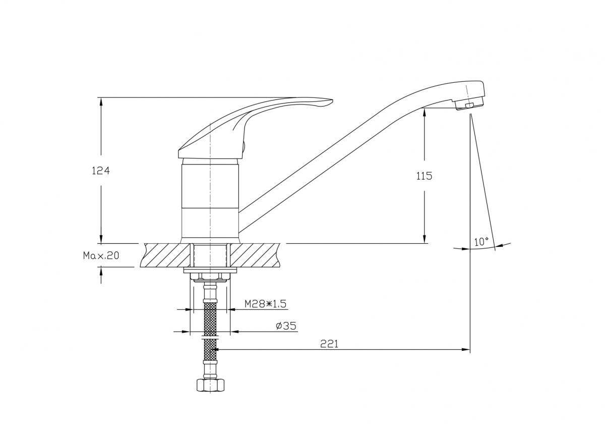 Haiba смеситель для кухни HB4521-2