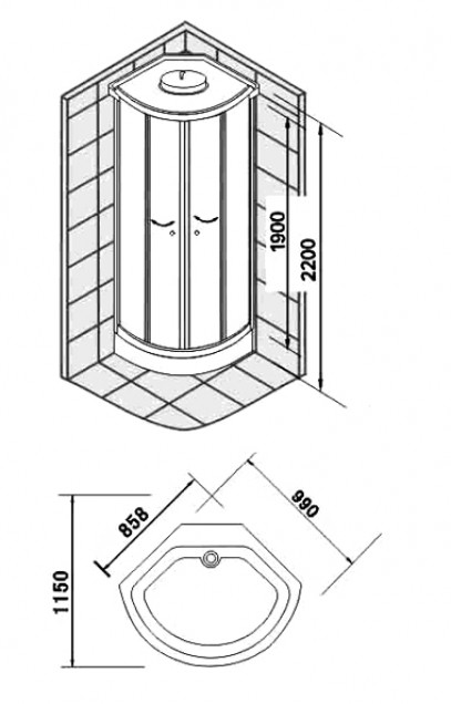 Appollo TS-99W Душевой бокс 100*100*220