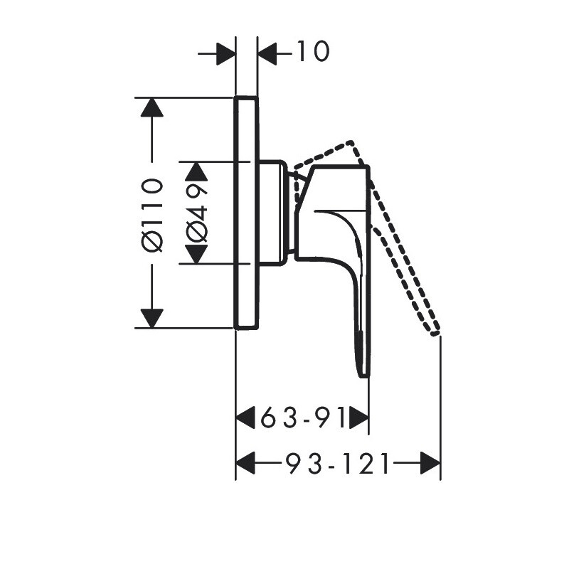 Hansgrohe 72659670S Set HG Rebris E смеситель для душа скрытого монтажа (72659670+13620180) матовый черный