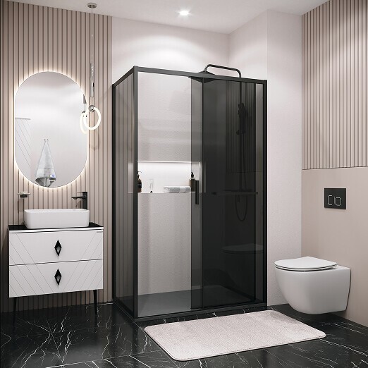 Боковая стенка Grossman Style 200.K33.05.100.21.10 (100х195) черный матовый,стекло тонированное, 1 место