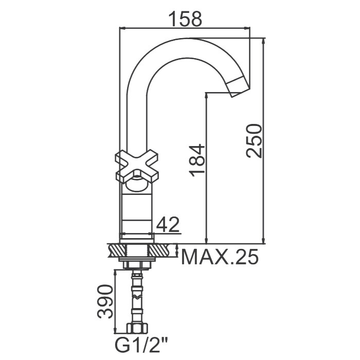 Смеситель для раковины Ledeme L1084-2 Хром