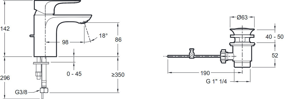 Jacob Delafon Aleo E72275-4-CP смеситель для раковины