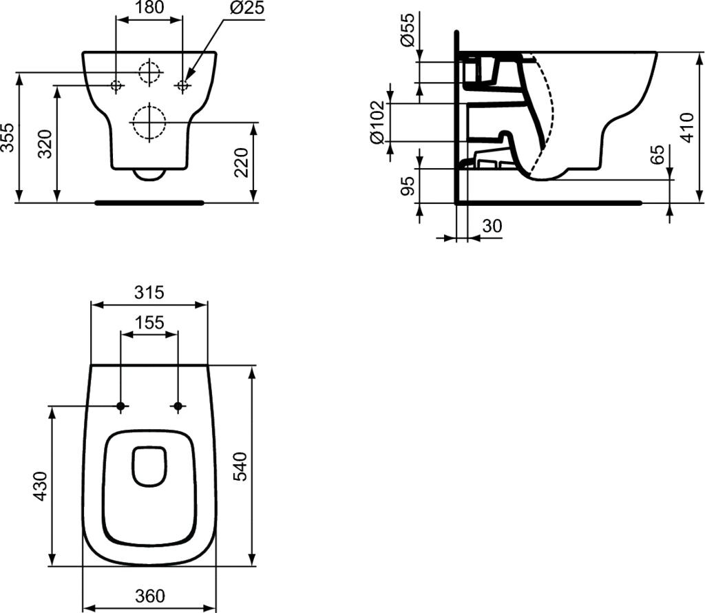 Ideal Standard ProSys Esedra T386401 унитаз подвесной + инсталляция