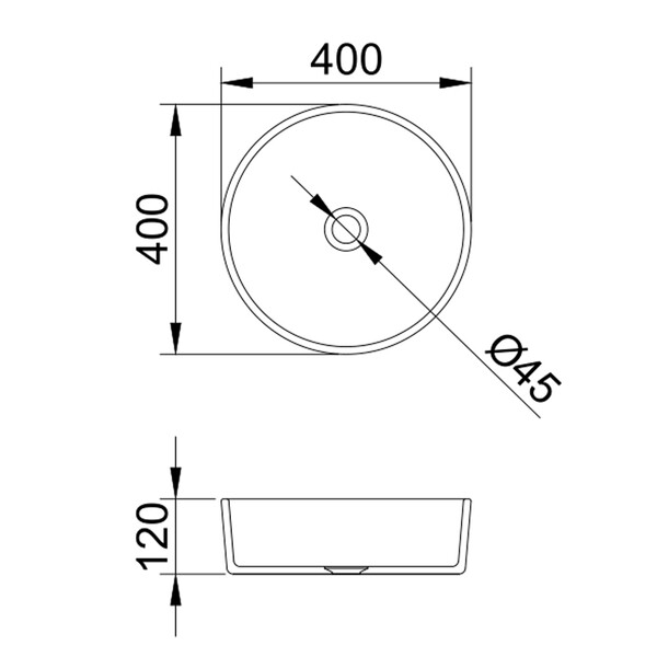 Накладная раковина 40 см Comforty CF21001 стеклянная прозрачное стекло