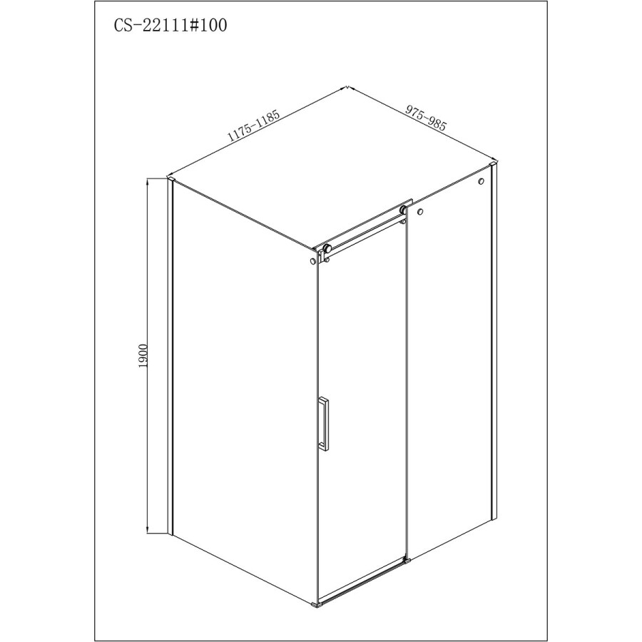 Душевое ограждение Loranto NEO 100x120x190 прозрачное стекло 8 мм профиль серебро CS-22111-100