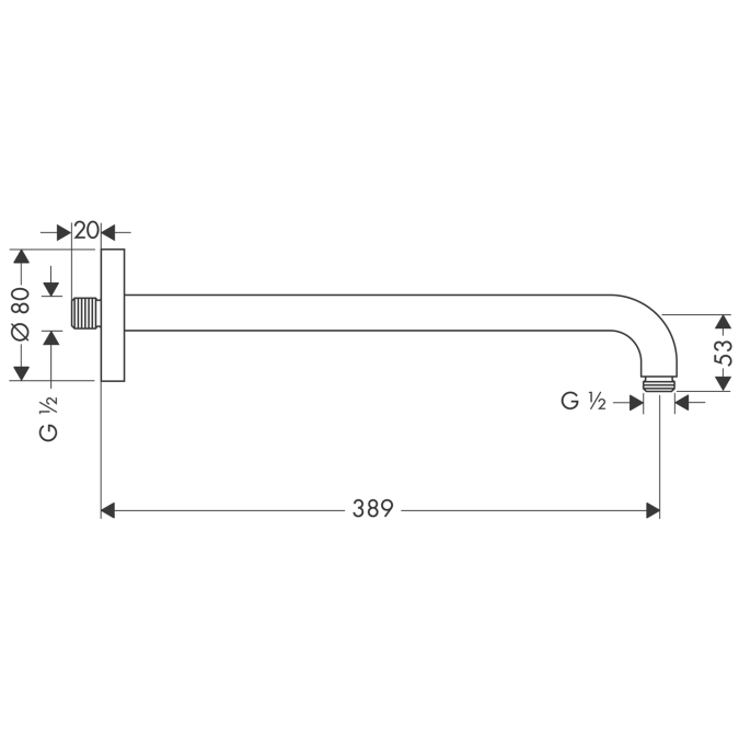 Hansgrohe 27413000 кронштейн для верхнего душа