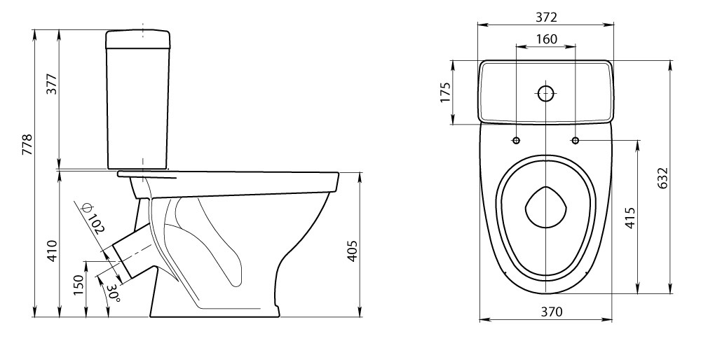 Santeri Форвард 1.P205.2.S00.00B.F унитаз напольный