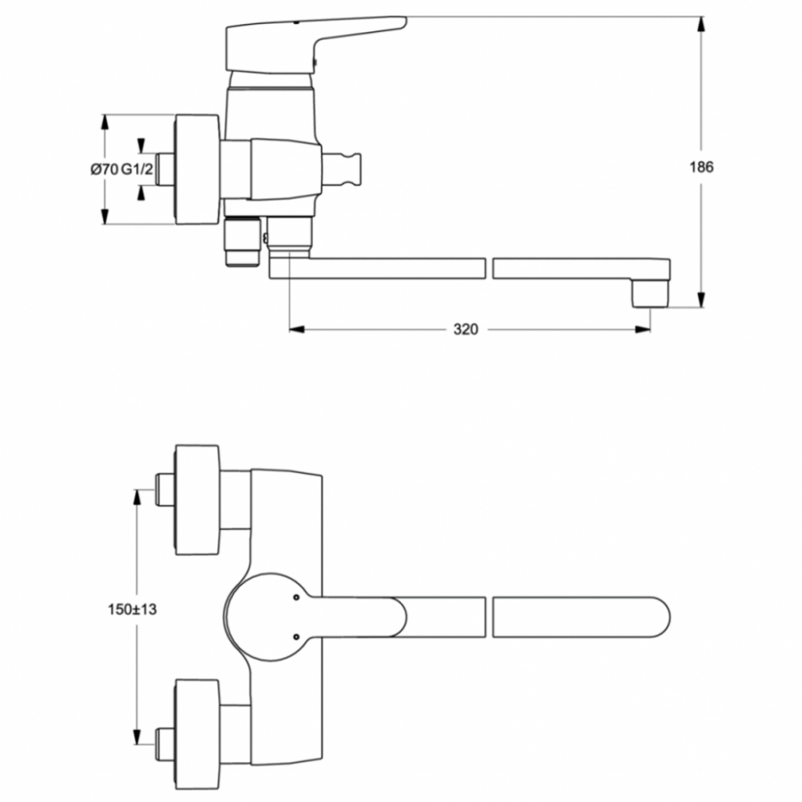 Ideal Standard Connect Blue смеситель для ванны B9923AA