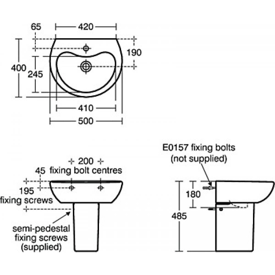 Ideal Standard Contour раковина 50х40 см S269001