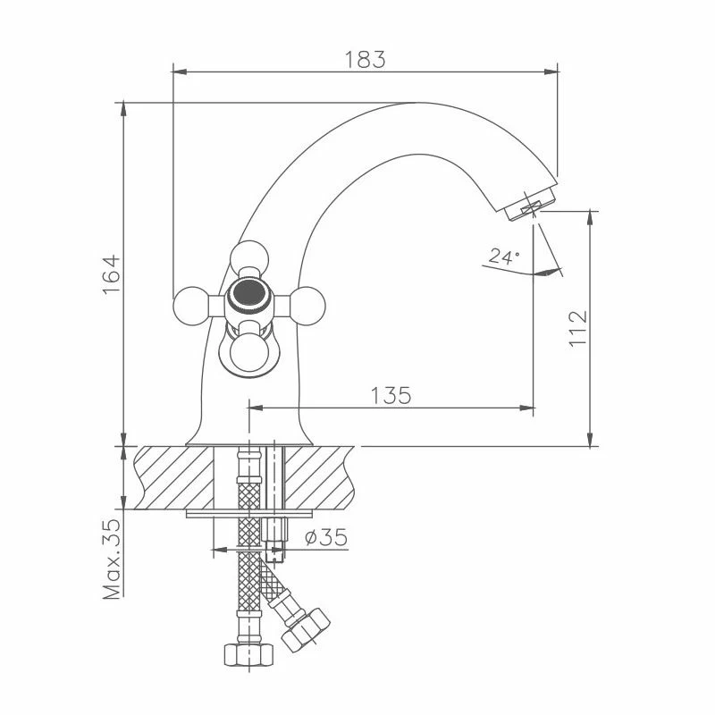 Haiba смеситель для раковины хром HB1019