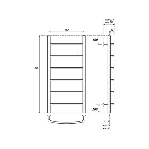 Point Афина полотенцесушитель электрический 50х80 PN04158E