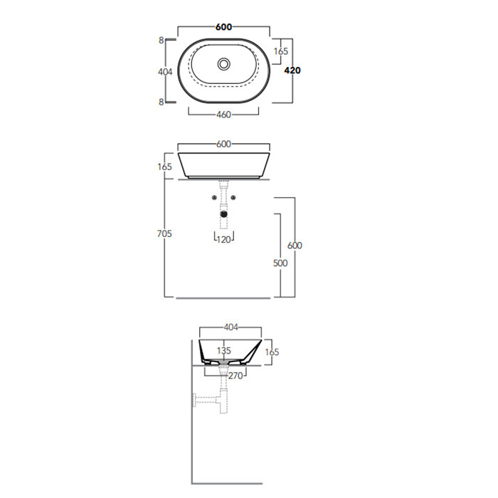 Simas Wave раковина 62х42 см WA02 bi*0