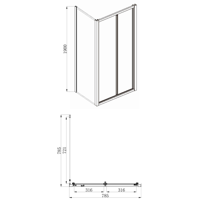 Azario Toronto AZ-NAA1432B душевое ограждение 80х80х190