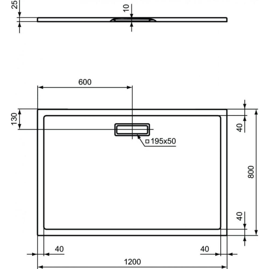 Ideal Standard Ultraflat New душевой поддон 120х80 T4469V3