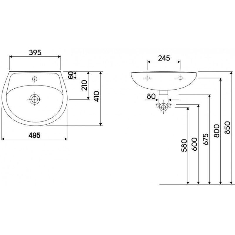 Ifo Idol M1115000U раковина подвесная 50x40 см