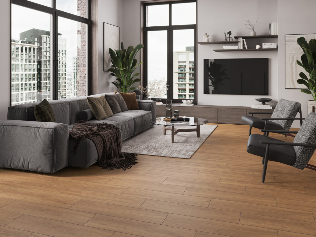 Керамогранит Cersanit Kauri Wood бежевый ректификат рельеф 21,8x89,8 A17938