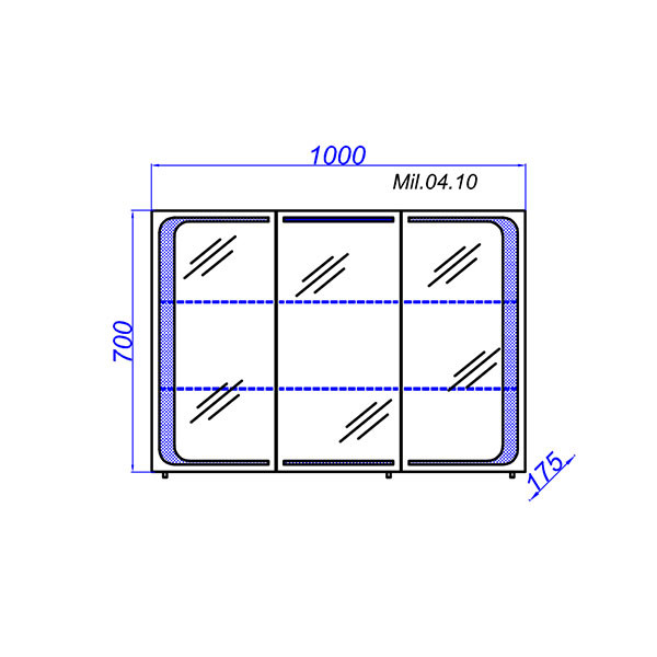 Зеркало-шкаф Aqwella Милан-100 100*70 Mil.04.10