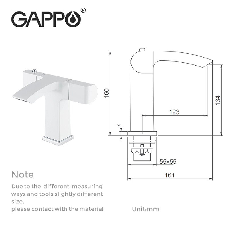 Смеситель для раковины с термостатом Gappo G1007-50