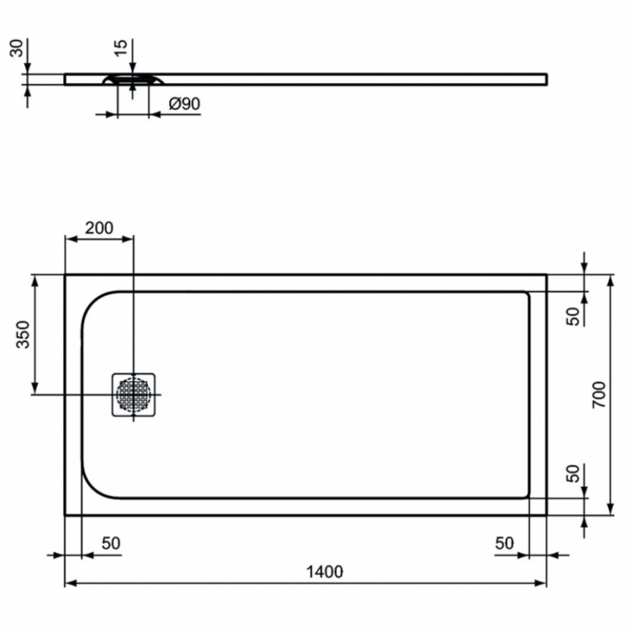 Ideal Standard Ultraflat S душевой поддон 140х70 K8234FR