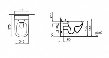 Vitra D-Light 5911B003-1086 унитаз подвесной