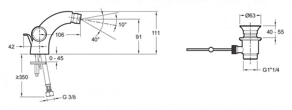 Jacob Delafon Elevation E18873-CP смеситель для биде