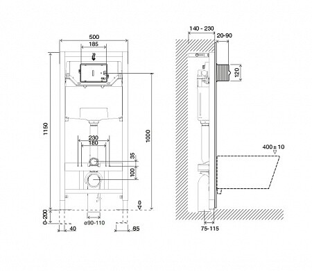 Инсталляция OLI 120 ECO Sanitarblock mechanic+Панель слива RIA хром глянцевый 879236mRA00