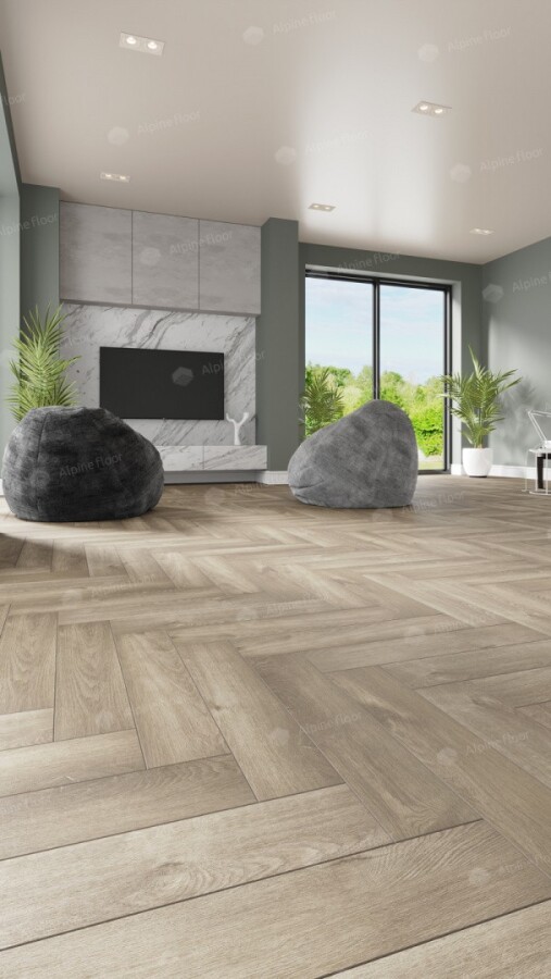 Alpine Floor Parquet Light SPC ламинат Дуб Натуральный Отбеленный ECO 13-5AB 600 х 125 х 4мм