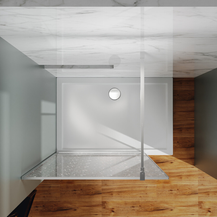 Душевая перегородка Azario Walk-in 900x2000 в рамке, "Битое стекло", толщина стекла 13 мм, профиль черный матовый AZ-275-90-MВ-CBR