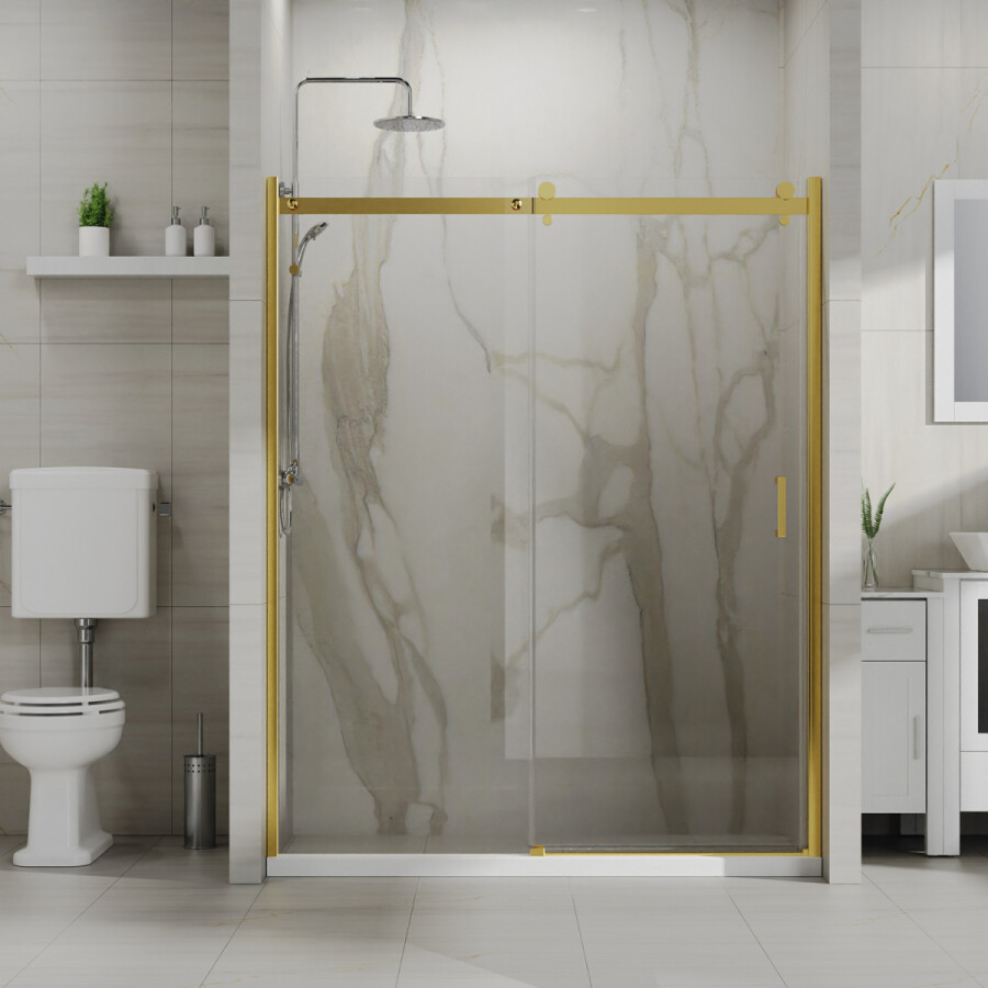 Душевая дверь Azario BERN 1500х1950, прозрачное стекло 6 мм, профиль брашированное золото AZ-733-150-BGL-CL