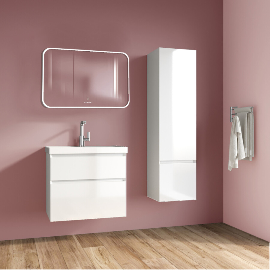 Комплект тумба Azario Velluto 60 600х450х660 подвесная, с раковиной Slim 60, белый матовый CS00088601