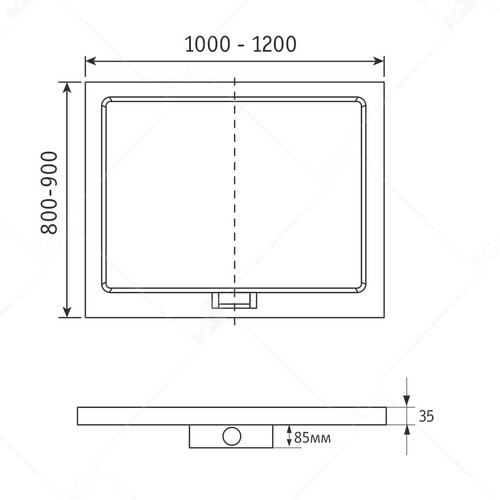 RGW GWS-21 душевой поддон 80х100 см белый 03150280-01