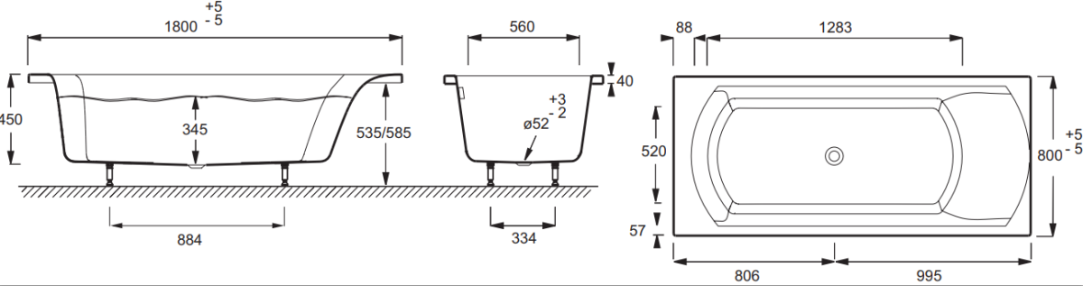 Jacob Delafon Ove E6329RU-00 фронтальная панель для ванны 180x80 см