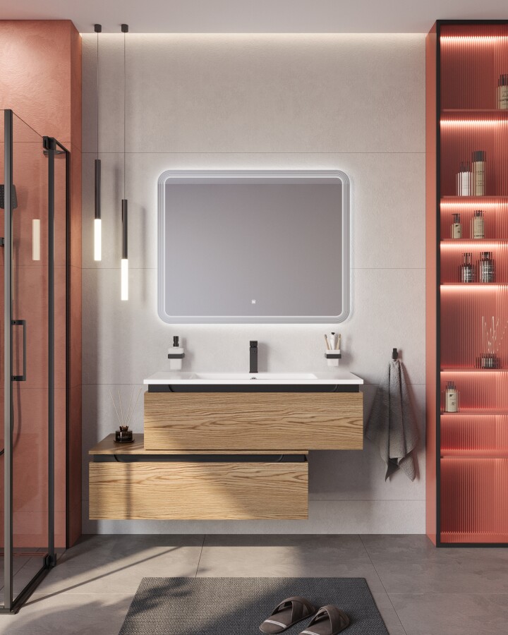 CEZARES SLIDER-1000-1C-SO-RT-P База под раковину подвесная с одним выкатным ящиком 996x476x299 мм