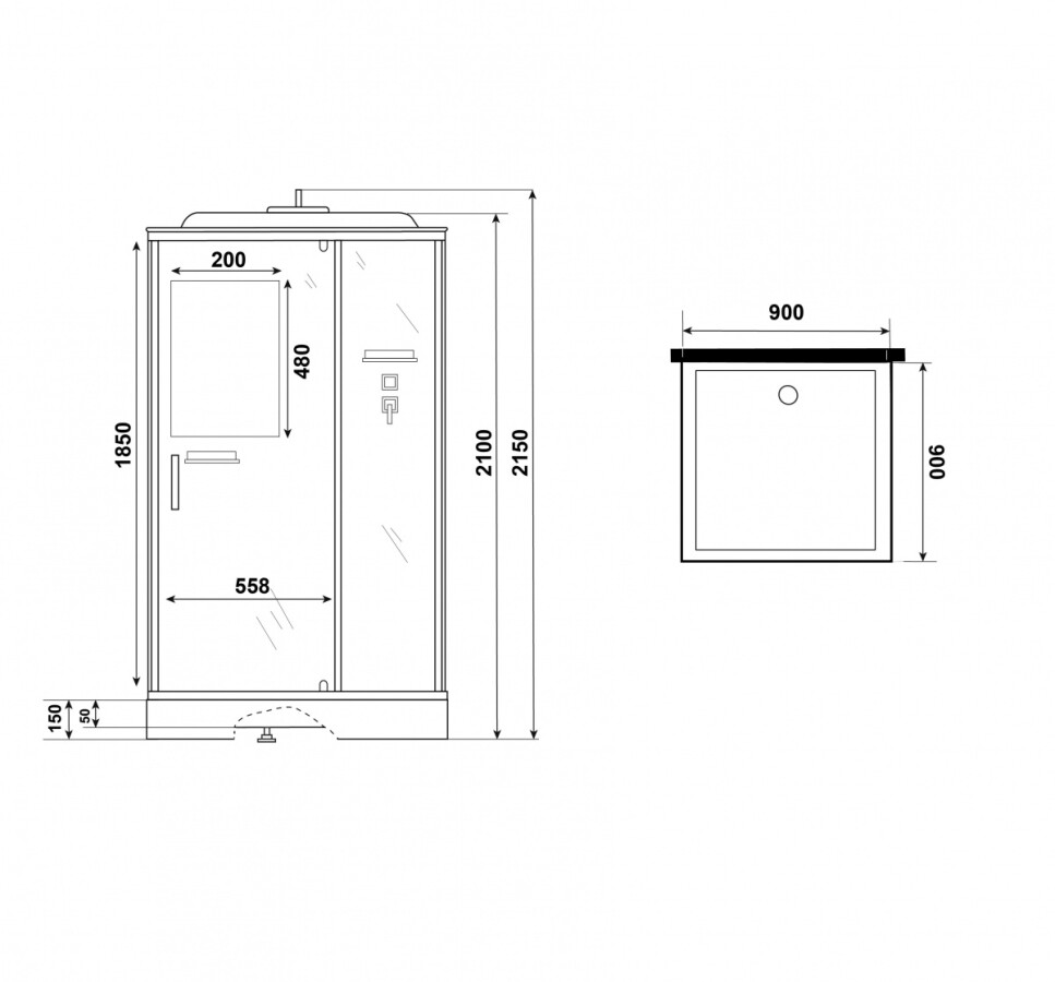 Niagara Standart Душевая кабина 90x90 Тропический душ ST90/15Q
