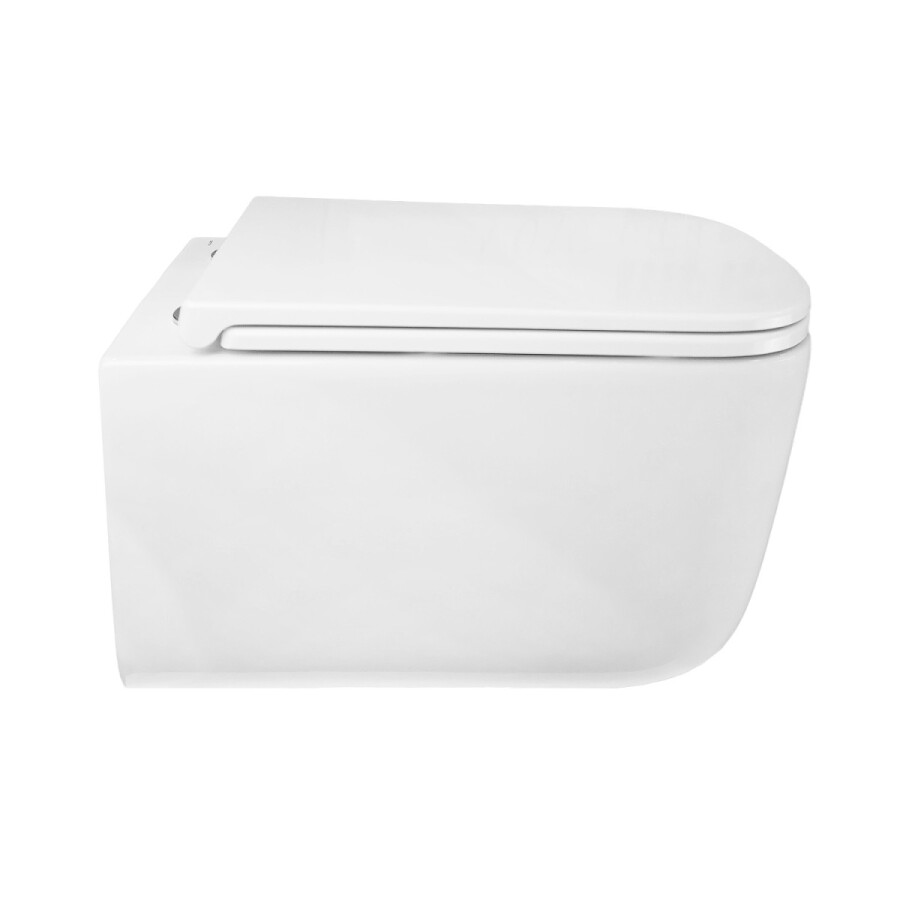 Унитаз подвесной Azario Bacio340х485х350 безободковый, система смыва "Скрытое Торнадо", с быстросъемным сиденьем "Микролифт" AZ-5103T-WHT