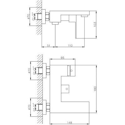 Haiba смеситель для ванны HB60803-7