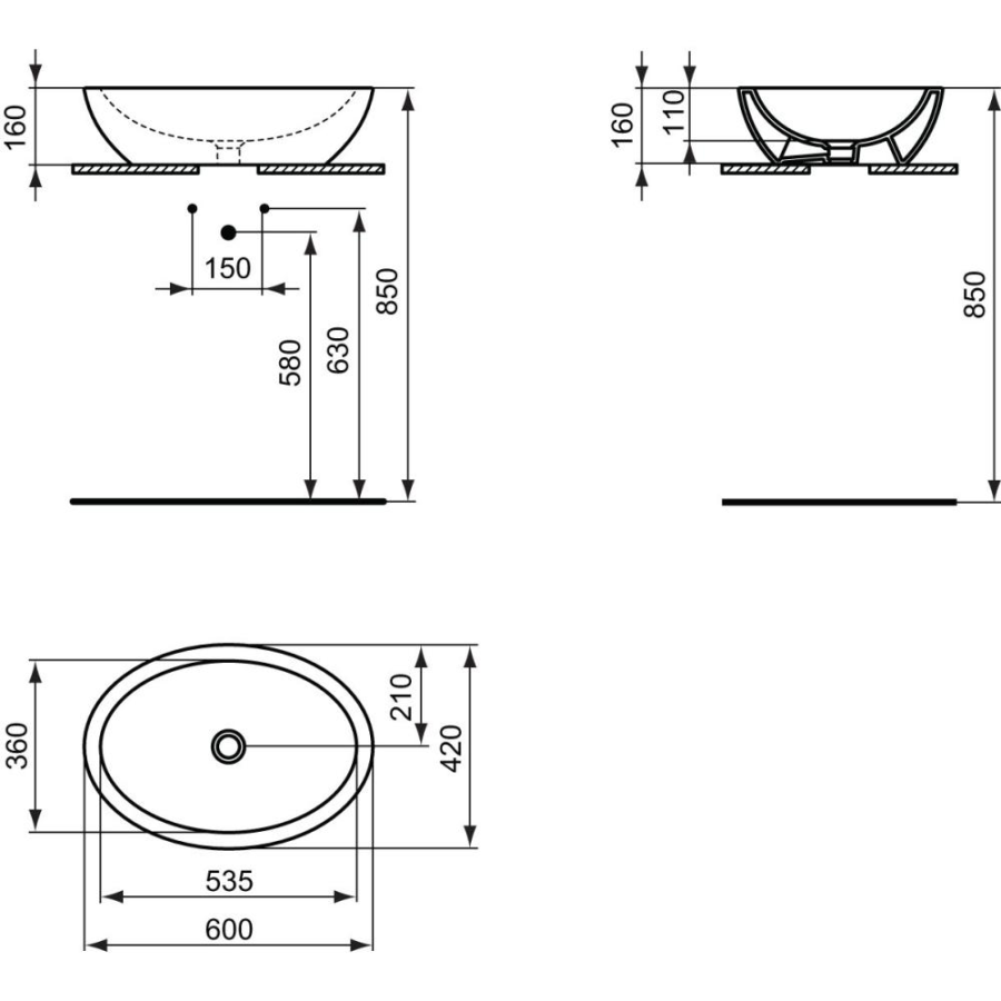 Ideal Standard Strada раковина 60х42 см K0784V3