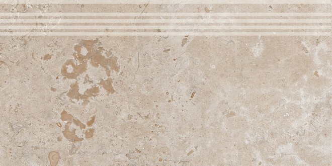 Kerama Marazzi DD205400R/GR Cтупень Про Лаймстоун бежевый темный натуральный обрезной 60х30