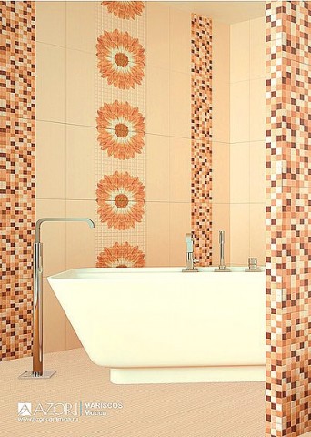 Azori Mariscos Mosaic Floris Mocca 20х50см декор настенный матовый