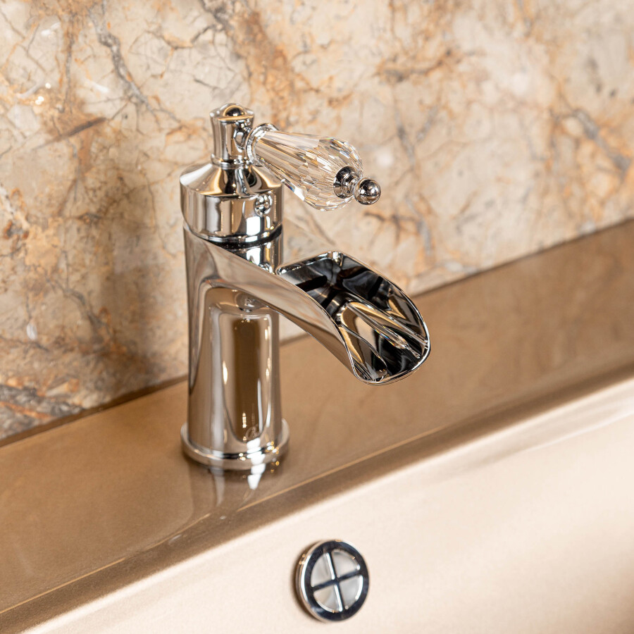 Смеситель для раковины Boheme Vogue Хром с прозрачным Swarovski 221-SW