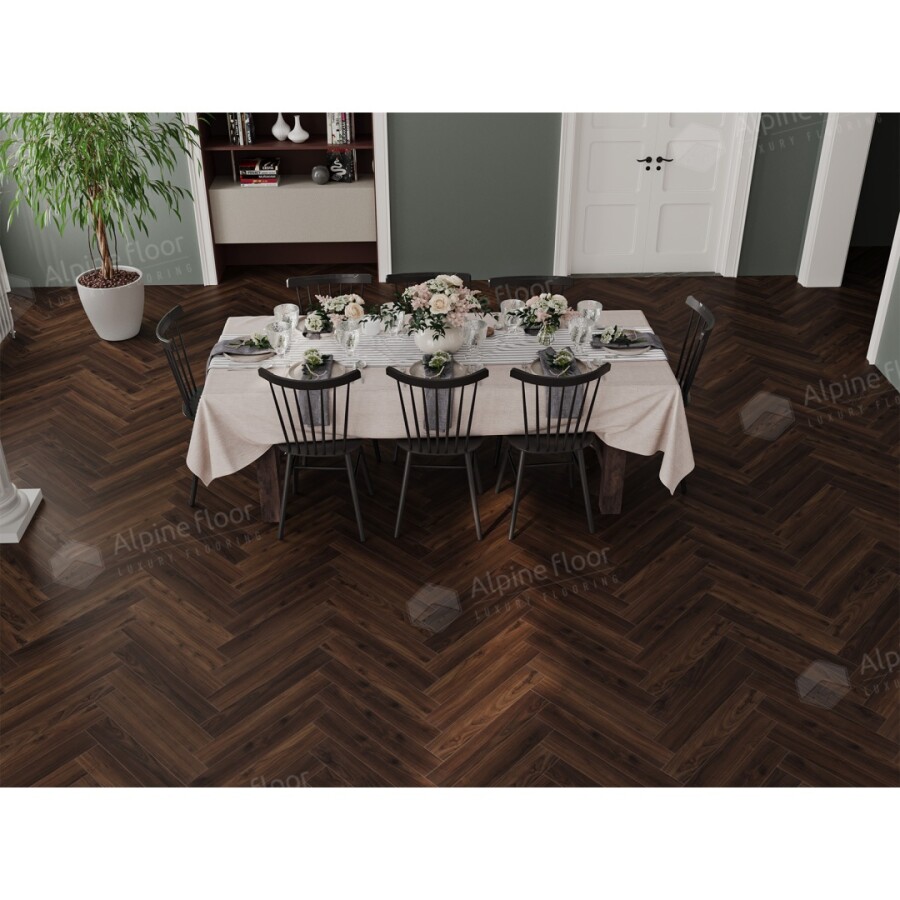 Ламинат Alpine Floor Herringbone 12, LF105-14A Дуб Абруццо 600 х 100 х 12 mm