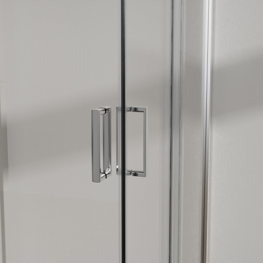 Душевое ограждение Azario Paris 900х900х1950 стекло "Шиншилла" 5 мм, профиль брашированное золото AZ-R06-90-BGL-CHC