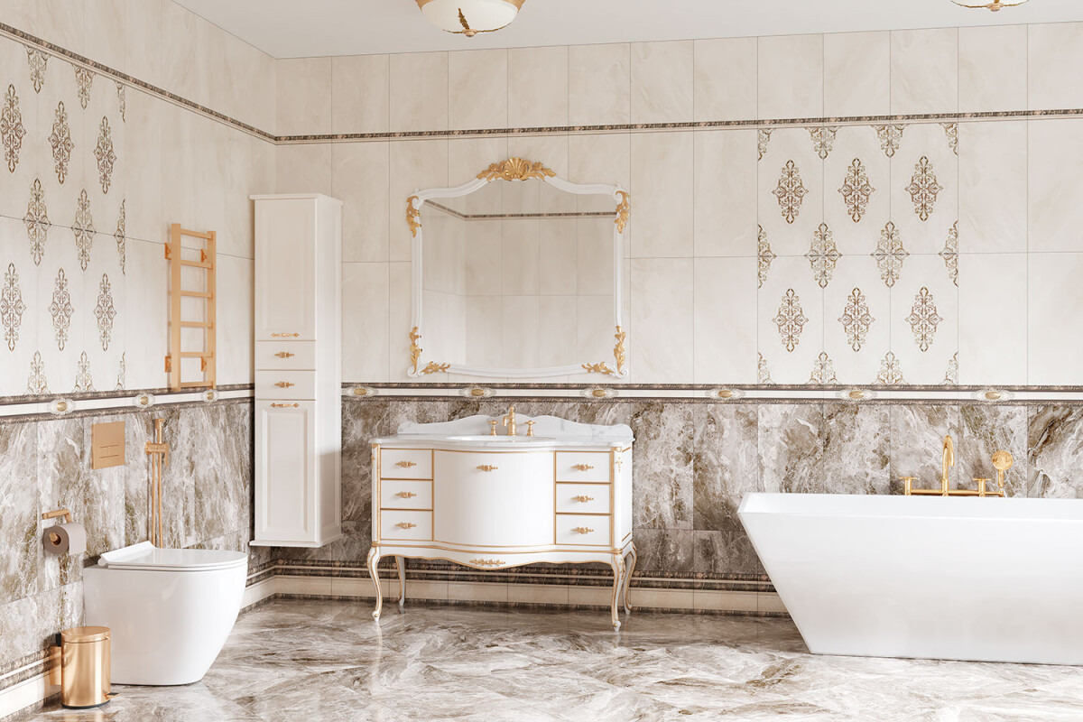 Плитка настенная 280 Eurotile Hermitage Плинтус 20x30