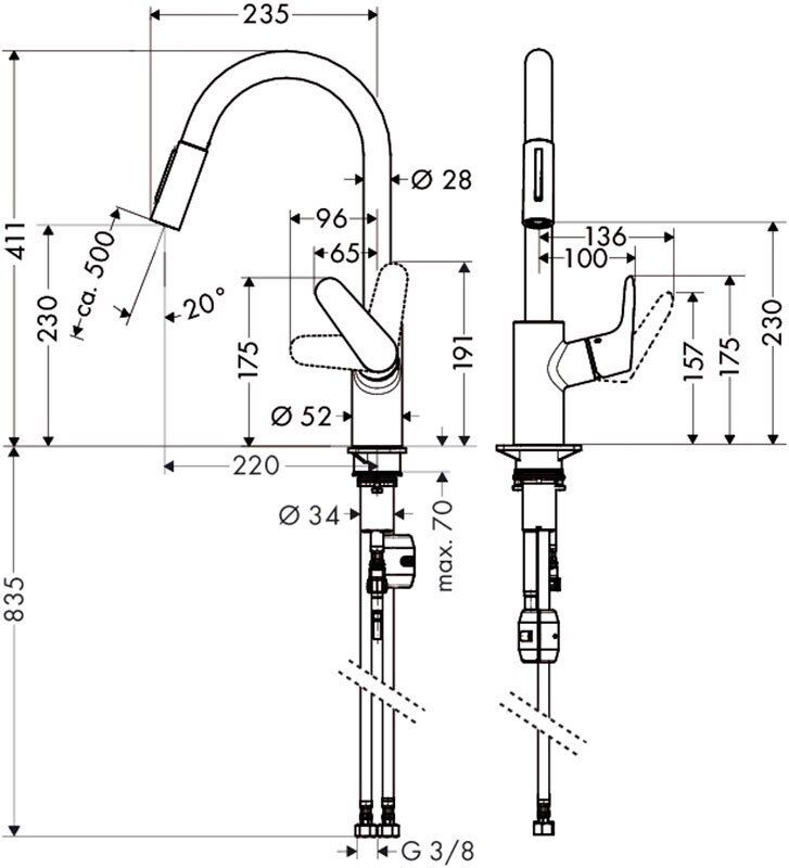 Hansgrohe Focus 31815800 смеситель для кухни сталь